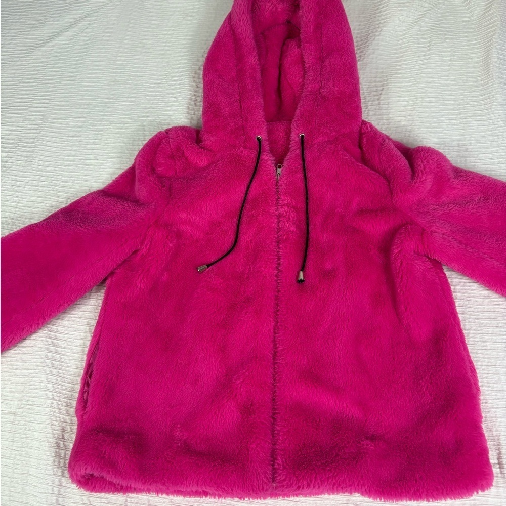 Fashion Nova Fuchsia Plush Utility Jacket - Picture 8 of 9